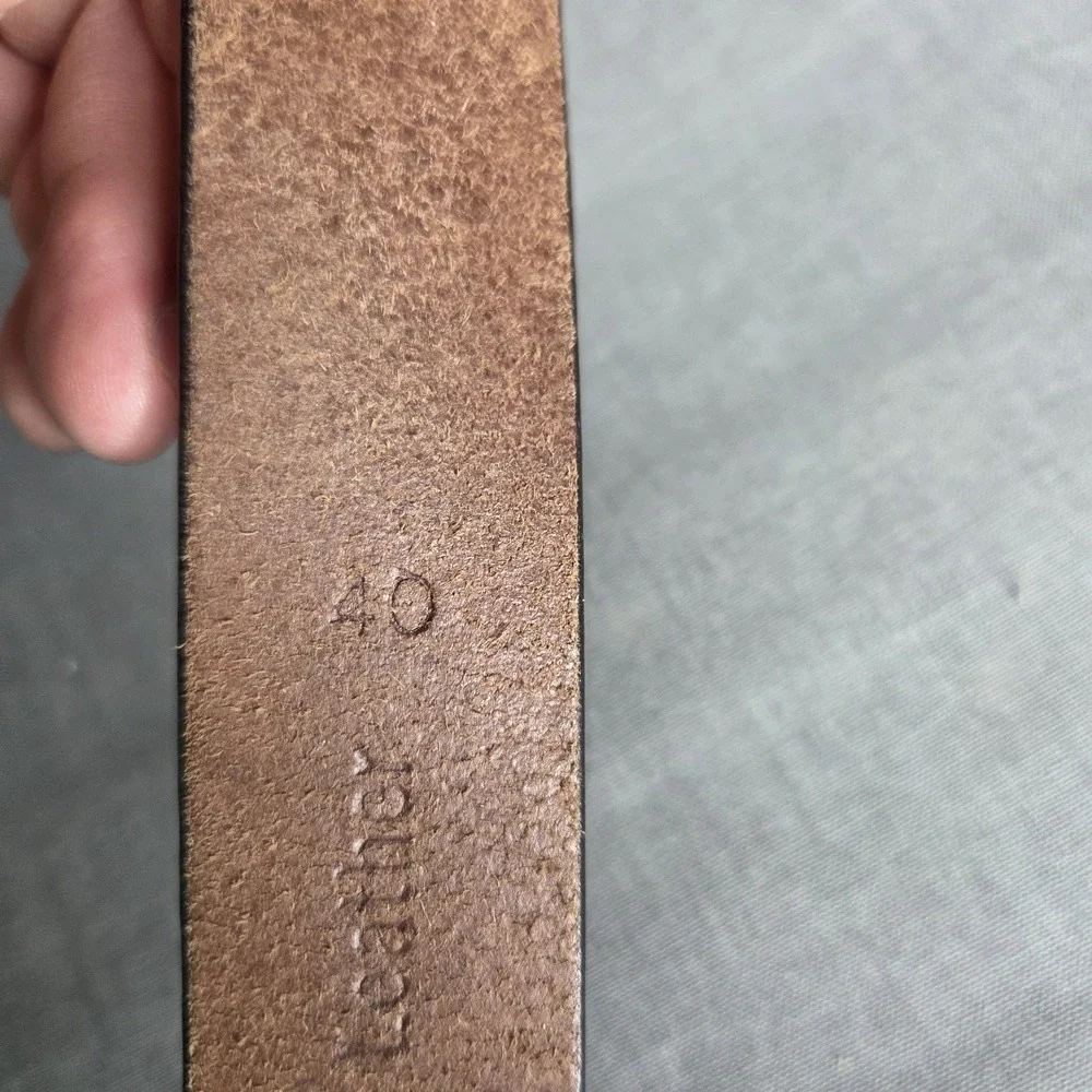 Timberland Men's Buffalo Leather Belt Antiqued Brass Size 40